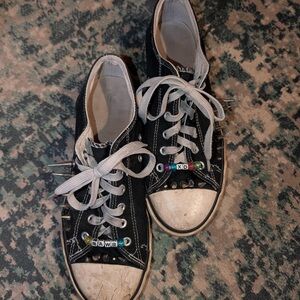 Converse Black Low-Top Sneakers with White Toecaps